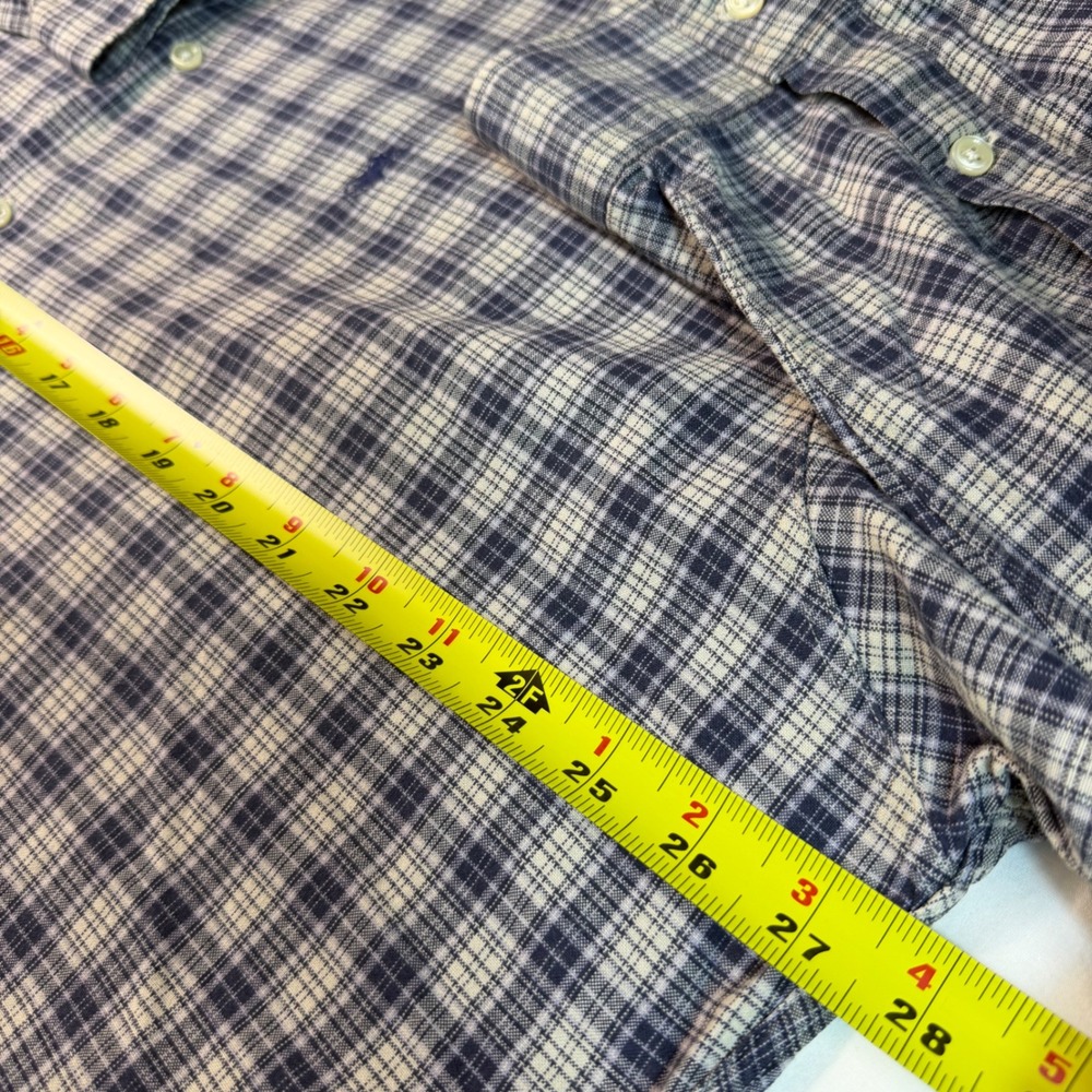 Ralph Lauren Button Down Mens XXL Blue Plaid Greggor Long Sleeve Shirt EUC - Picture 7 of 14